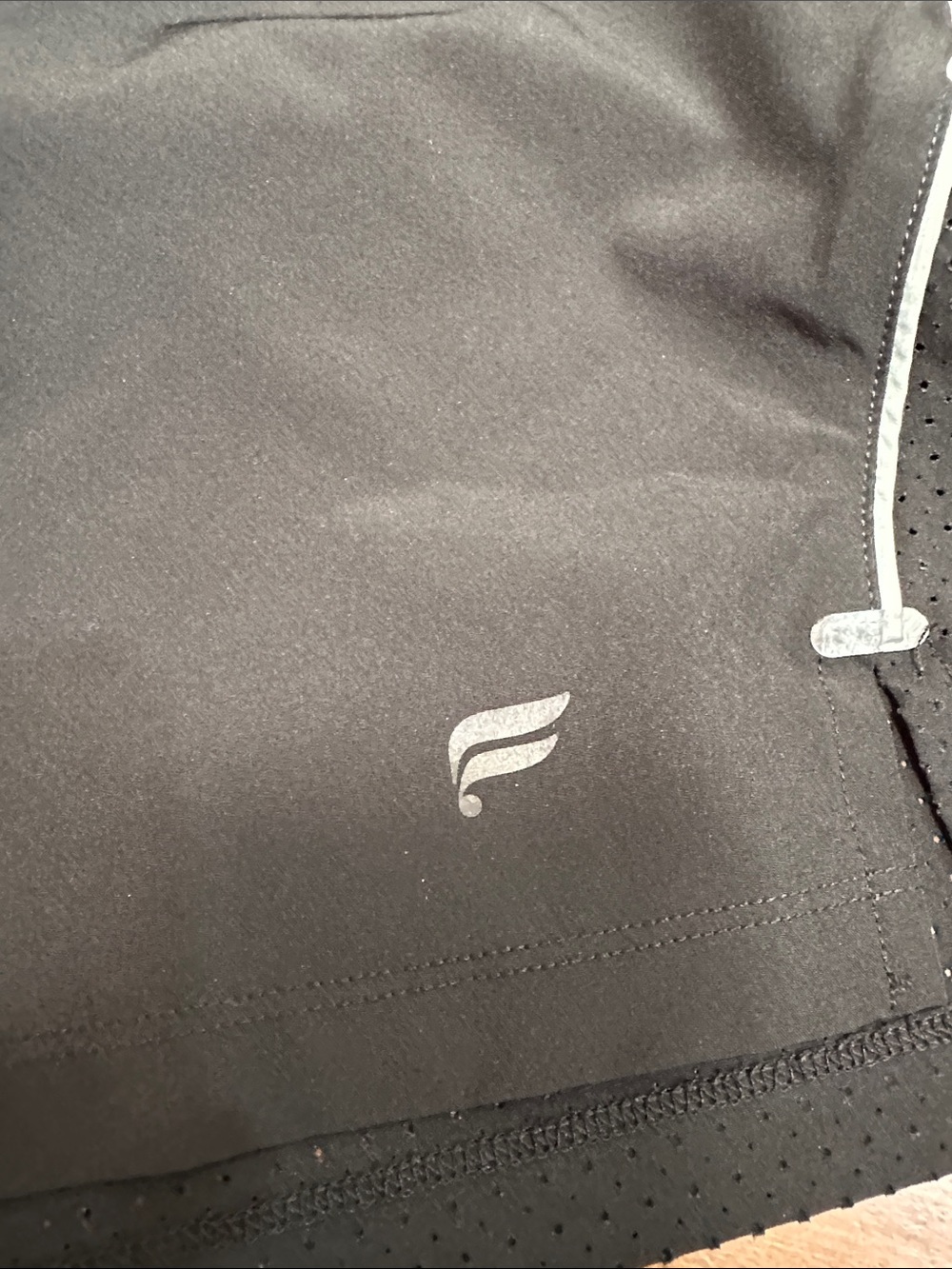 Fabletics Men's Black Athletic Shorts with Light Reflective Accents - Picture 2 of 5